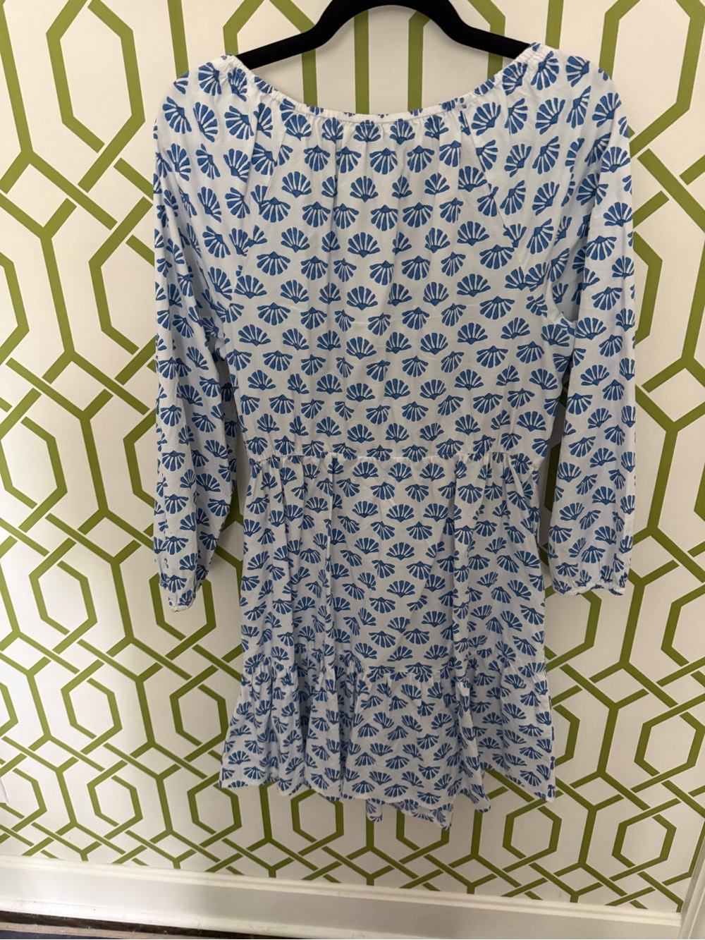 J. Crew White and Blue Floral Elastic-Waist‎ Darling Dress!